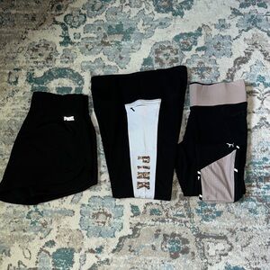 PINK Victoria's Secret Black and Gray Shorts Trio